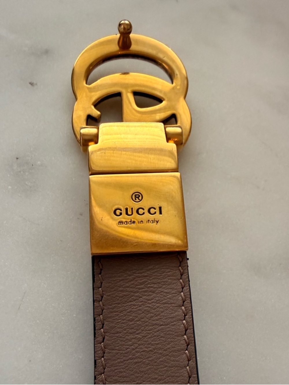 Authentic Gucci GG Marmont Reversible Thin Leather Belt, Black/Pink 90 - Picture 13 of 14